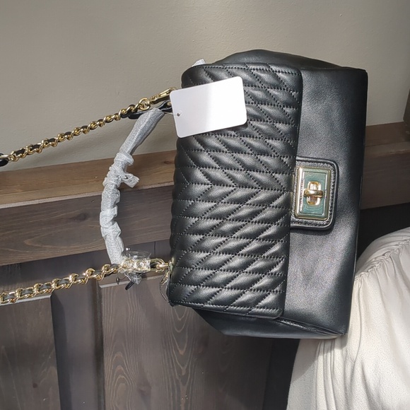 NWT Karl Lagerfeld Lucien Black Lambskin Leather Satchel - Picture 6 of 17